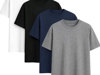 Kit 4 Camisetas Básicas Masculinas 100% Algodão – Alta Qualidade