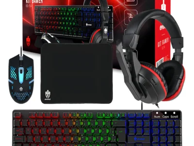 Kit Gamer Evolut Teclado Mouse Headset Mousepad