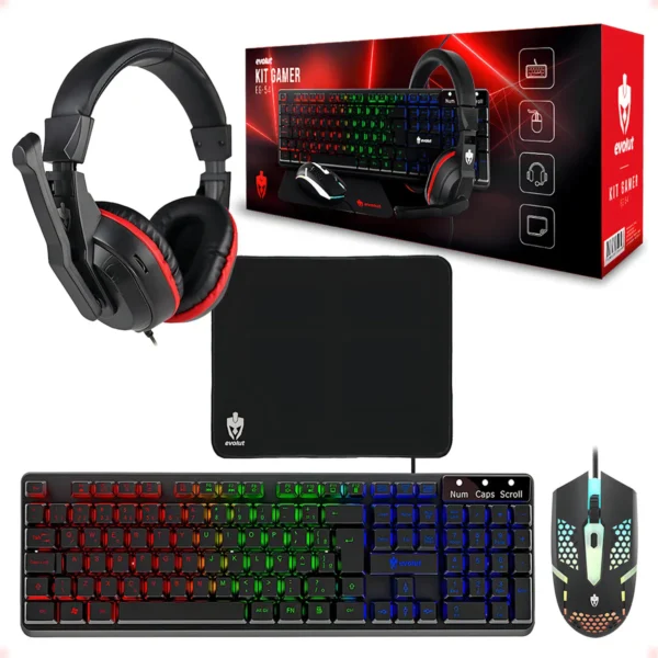 Combo Gamer Periféricos RGB 4 itens