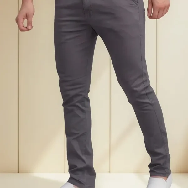 Calça Masculina Sarja Skinny Esporte Fino Com Bolsos Estilo